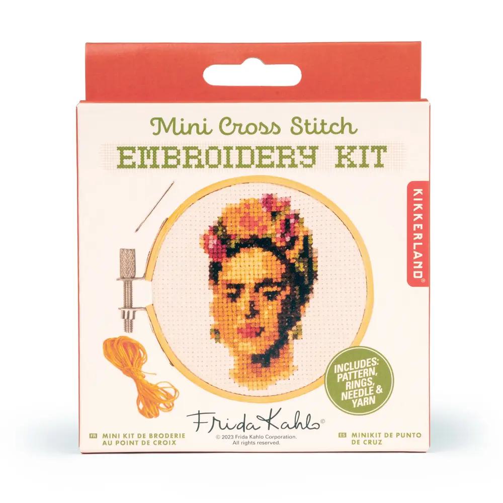 Kikkerland, Craft Supplies, Art & School, Mini, Cross Stitch, Embroidery Kit, Frida, 874283